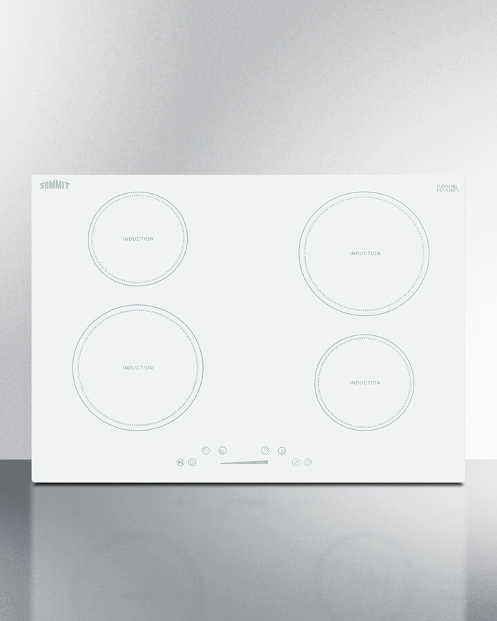 Summit SINC4B302W 30 inch Induction Cooktop with 4 Elements, EuroKera Glass Surface, Timer Function, Child Lock and ADA Compliant (White)