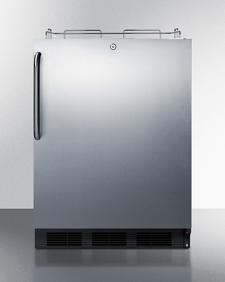 Summit SBC54OSBIADANK 24" Wide Outdoor Kegerator, Ada Compliant - Weatherproof Stainless Steel Cabinet, Front-Mounted Lock, Commercial NSF-7 Standards