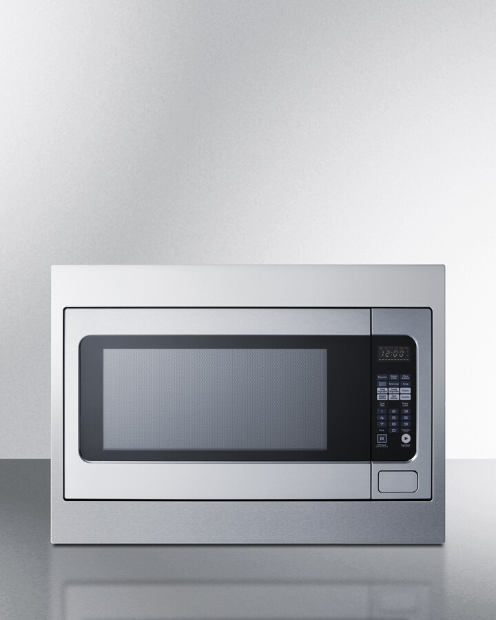Summit SMBI27TK27 27 inch Wide Built-In Microwave with Trim Kit, 2.2 cu. ft. Capacity, in Stainless Steel