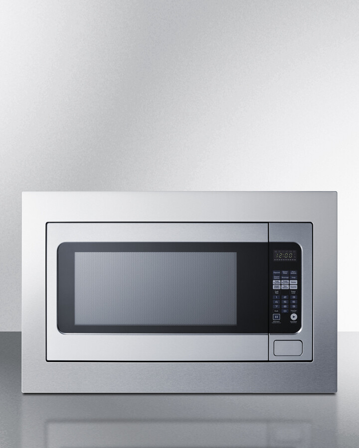 Summit SMBI27TK30 30 inch Built-In Microwave with Trim Kit, 2.2 cu. ft. Capacity, 1200 Watts Cooking Power, and Child Lock in Stainless Steel