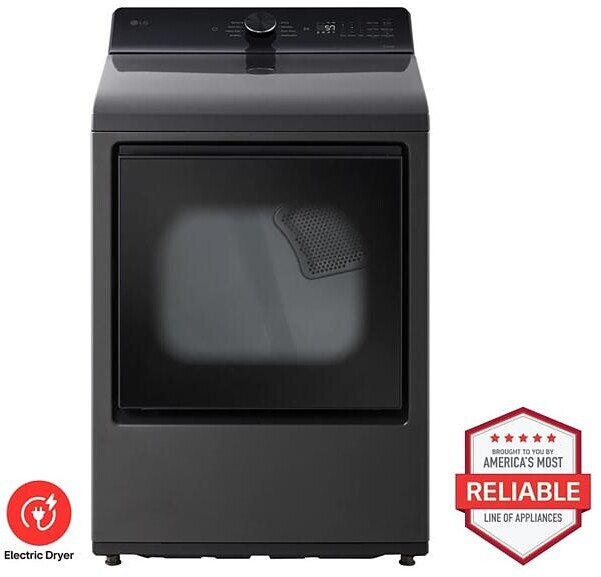 Lg DLE8200L 7.3 Cu. Ft. Ultra Large Capacity Rear Control Electric Dryer With Ai Sensing And Thinq Smart Features - Energy Efficient, Multiple Drying
