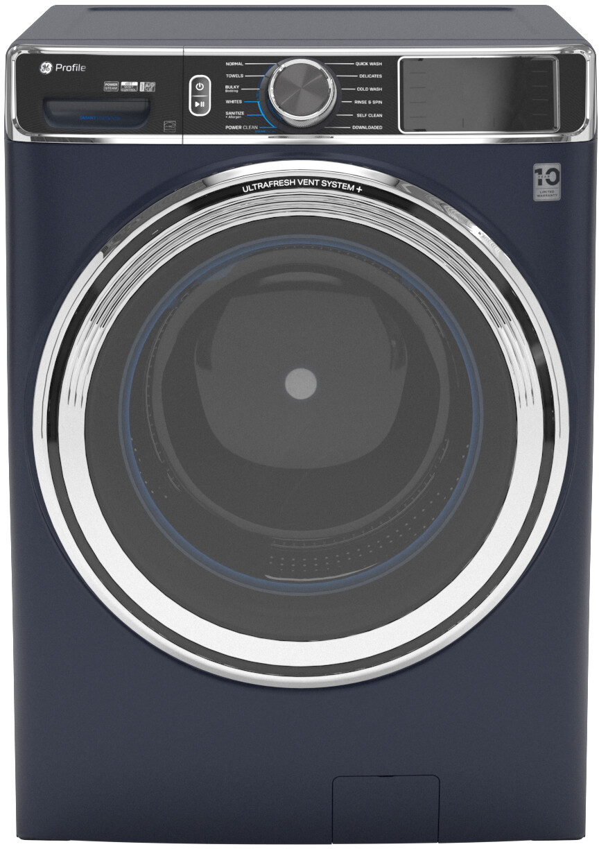 GE Profile - 5.3 Cu. Ft. High-Efficiency Stackable Smart Front Load Washer with Steam and UltraFresh Vent System+ With OdorBlock
