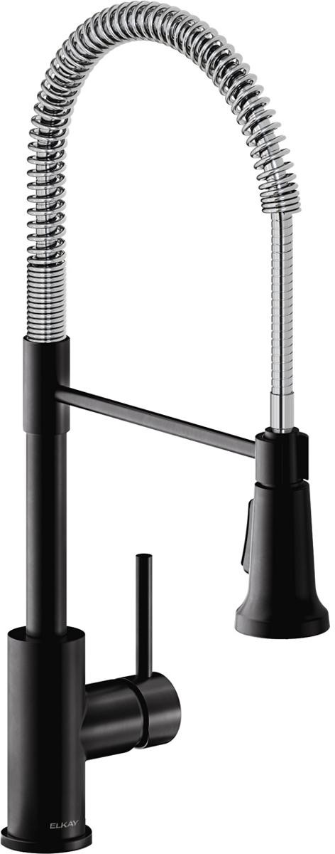 Avado Single Hole Kitchen Faucet with Semi-professional Spout and Lever Handle Matte Black, Chrome