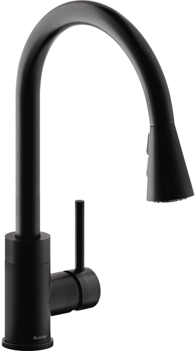 Avado Single Hole Kitchen Faucet with Pull-down Spray and Forward Only Lever Handle Matte Black