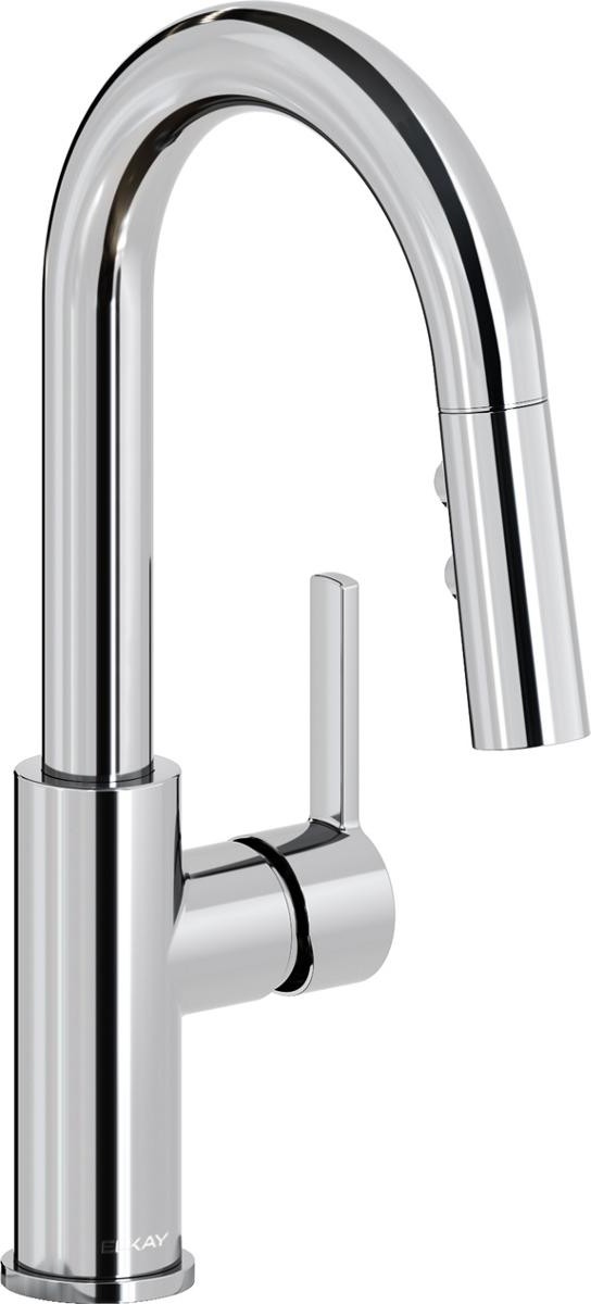 Avado Single Hole Bar Faucet with Pull-down Spray and Lever Handle Chrome