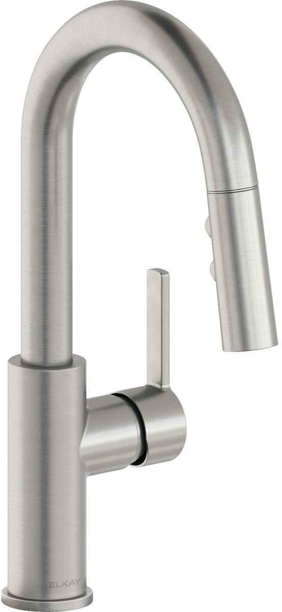 Avado Single Hole Bar Faucet with Pull-down Spray and Lever Handle Lustrous Steel