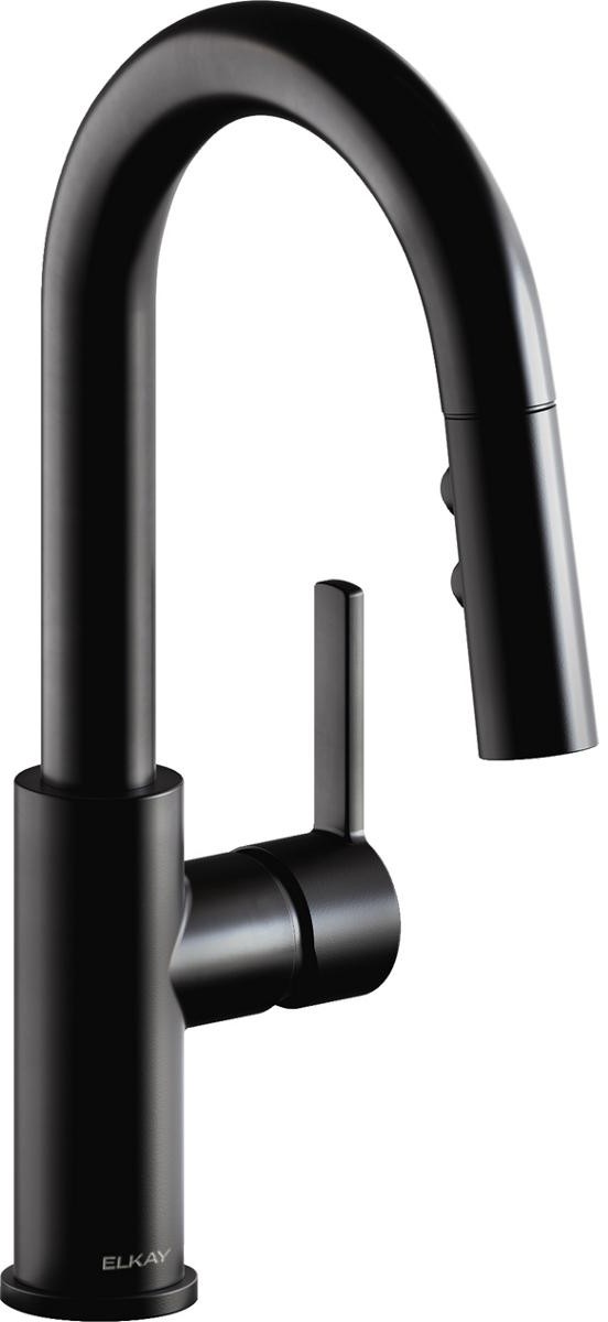 Avado Single Hole Bar Faucet with Pull-down Spray and Lever Handle Matte Black