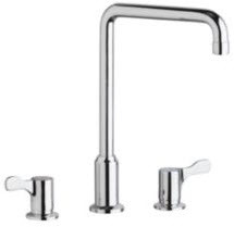 Lever Handle Faucet,Lavatory,Deck Mount, 8" Mount, Chrome 3 Hole