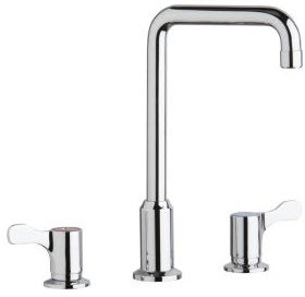 Flex Kitchen Spout,16"x7-1/4"x14-3/8, Lever Handle, 8" Mount, 3 Hole Residential / Commercial