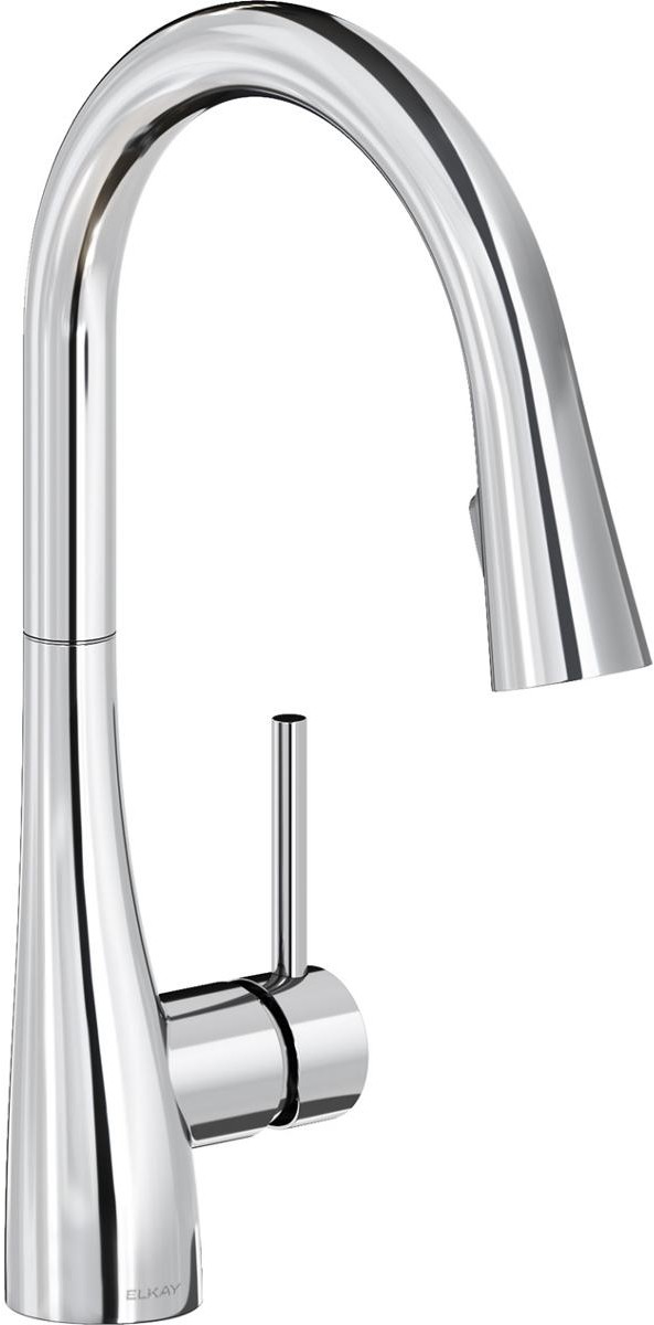 Gourmet Single Hole Kitchen Faucet with Pull-down Spray and Forward Only Lever Handle Chrome