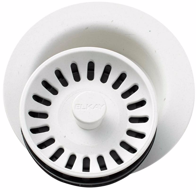 LKQD35RT 3.5 in. Polymer Disposer Flange with Removable Basket Strainer & Rubber Stopper - Ricotta