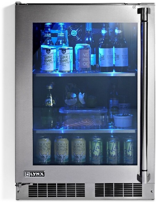 24 Inch 24"" Built In Undercounter Counter Depth Compact All-Refrigerator - Lynx LN24REFGL