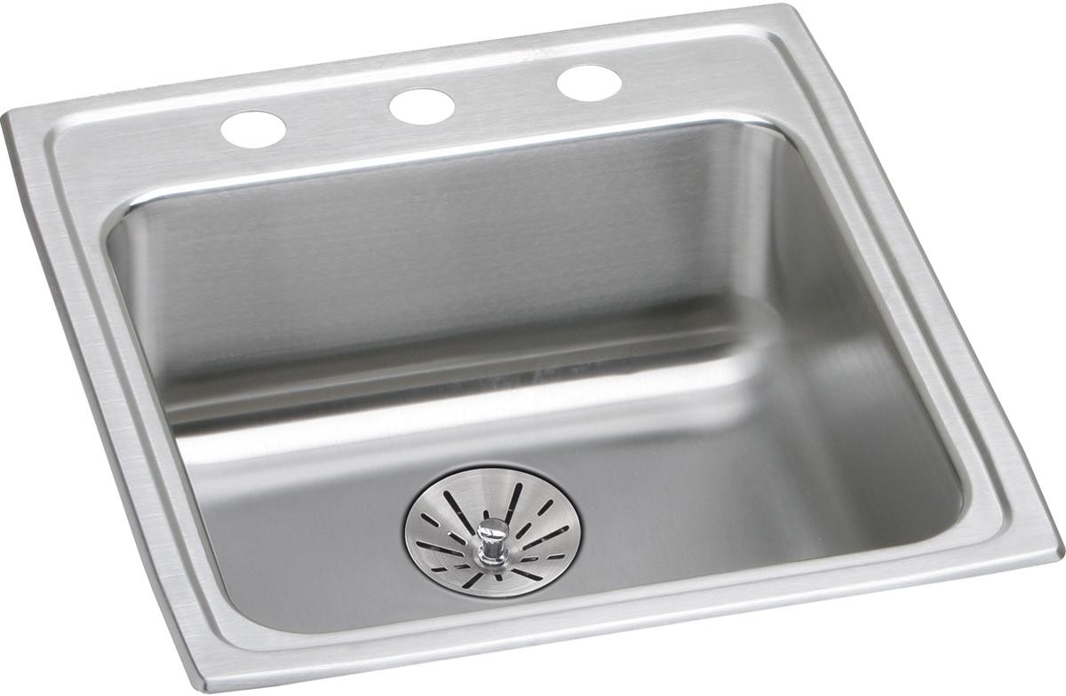 Elkay Lustertone ADA Collection Drop-In Stainless Steel Rectangle Sink LRAD202265PDOS4
