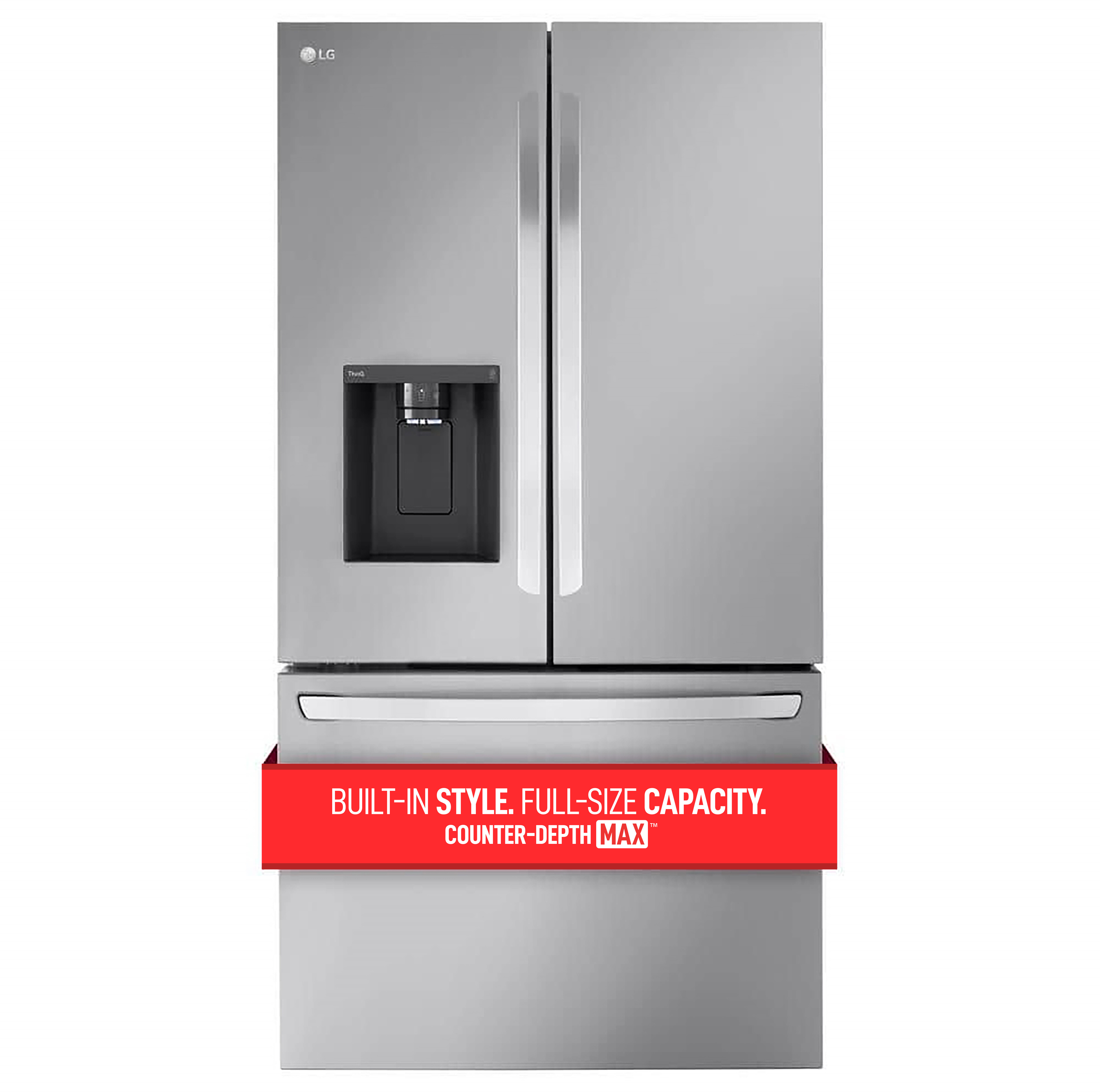 LG 4 Piece Kitchen Appliances Package with French Door Refrigerator, Electric Range, Dishwasher and Over the Range Microwave in Stainless Steel LGRERA
