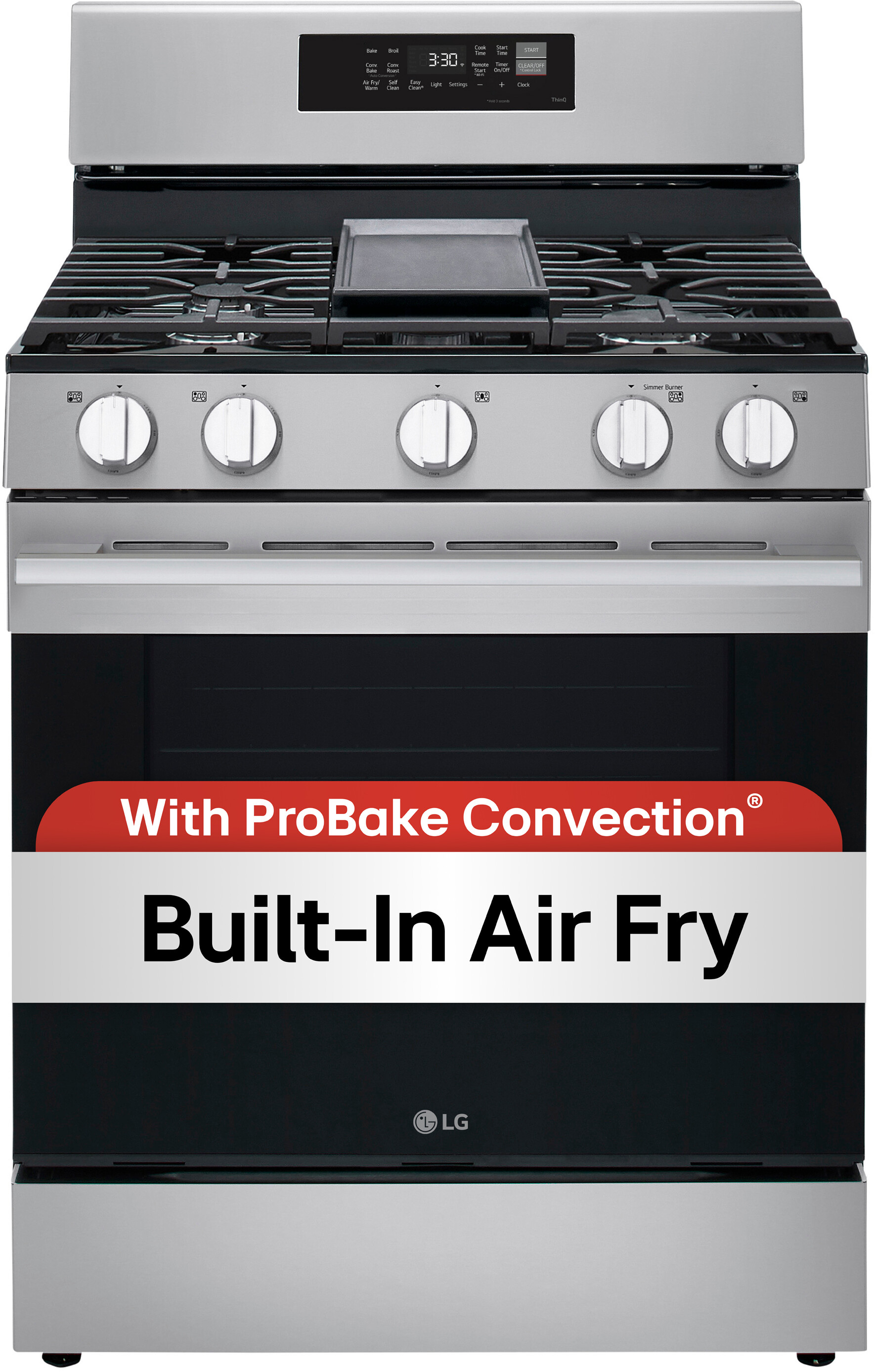 LG LRGN6323Y 6.3 Cu. Ft. Smart Wi-Fi Enabled Probake Convection Gas Range With Air Fry & Easyclean