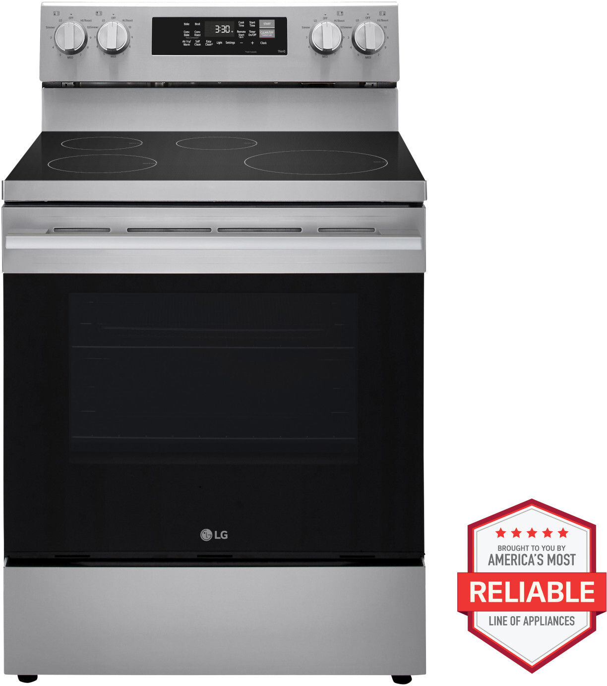 LG LRIN6323YE 30 inch Smart Freestanding Induction Range with 4 Elements, 6.3 cu. ft. Oven Capacity, ProBake Convection with Air Fry and ENERGY STAR Certified in Stainless Steel