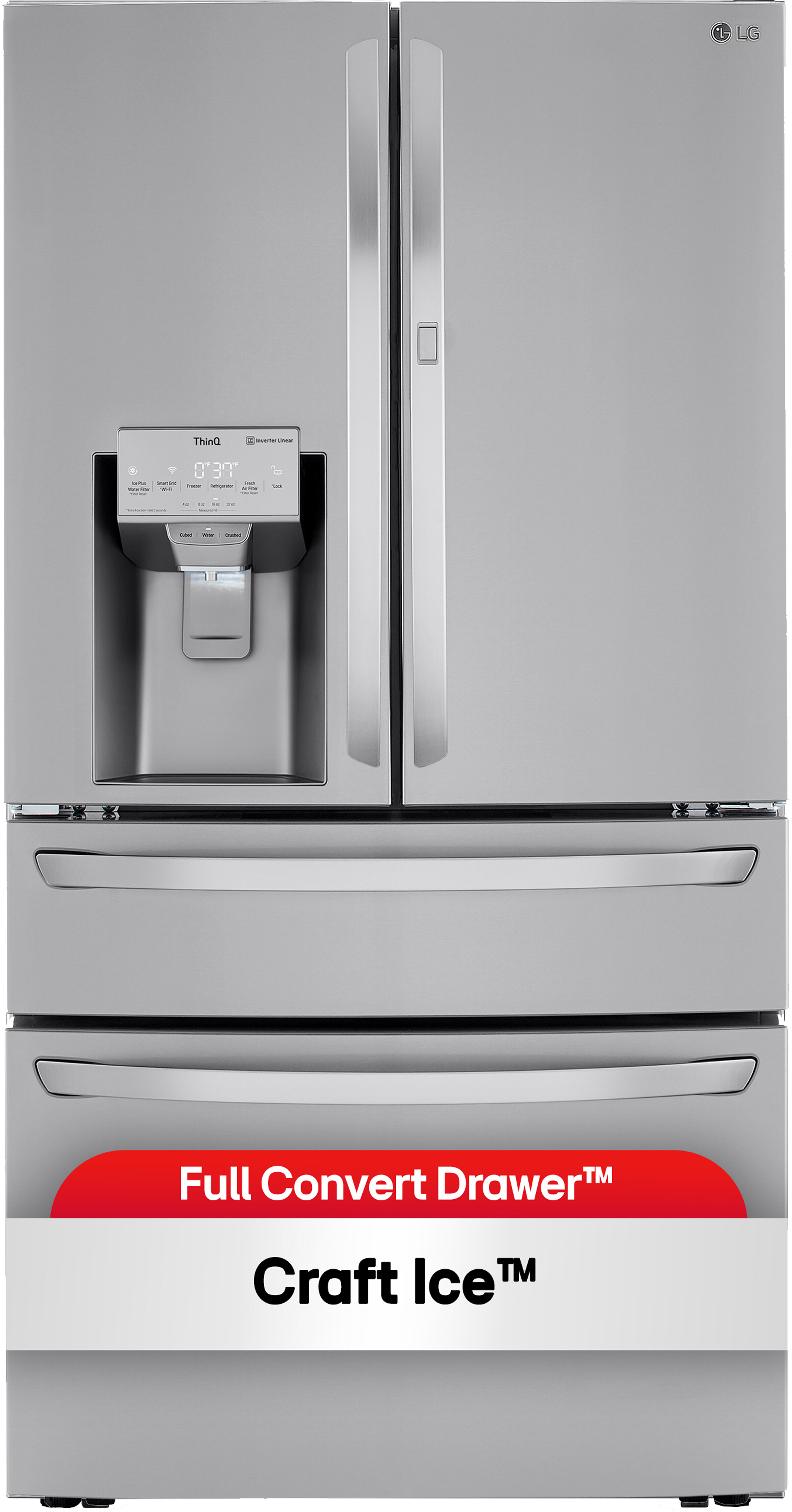 LG 36" Counter Depth French Door Refrigerator 23 cu. ft. Smart Refrigerator on Fridge.com