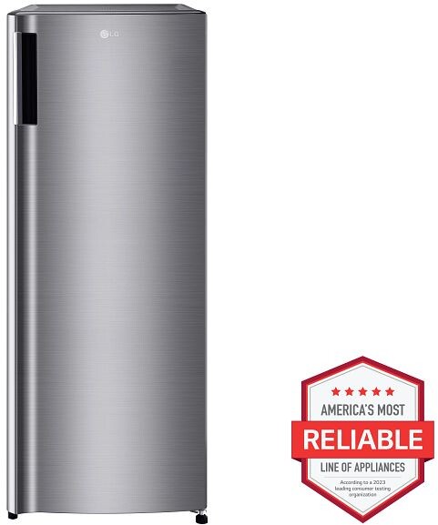 LG LROFC0605V 21 inch Single Door Counter Depth Freezer with 5.8 cu. ft. Capacity, Easy-Reach Organization, Direct Cooling System, Curved Pocket Handle, in Platinum Silver