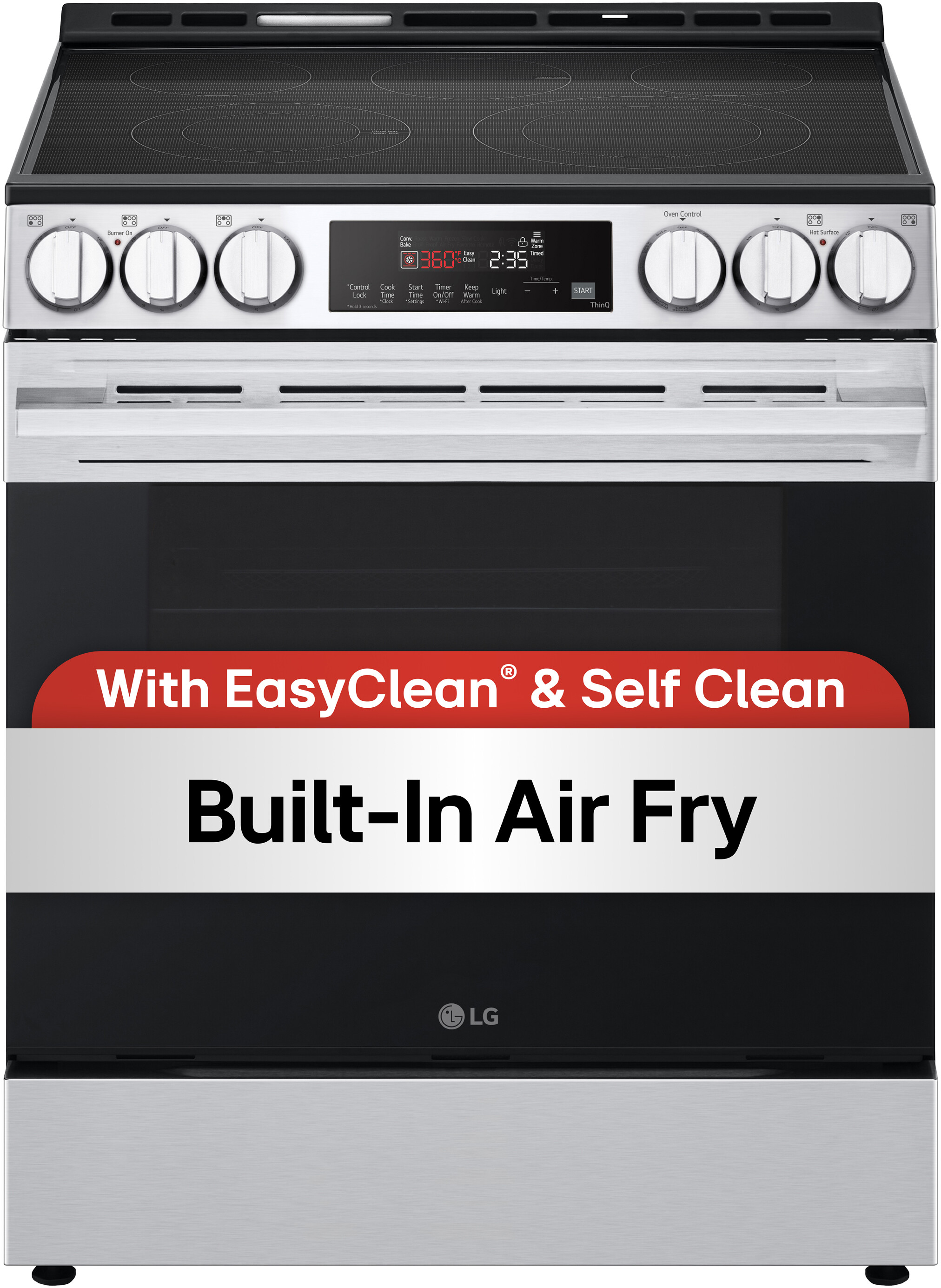 LG LSEL6333XE 6.3 Cu Ft. Smart Electric Slide-In Range With Air Fry & Easyclean - 5 Radiant Heating Elements, 30 Inch