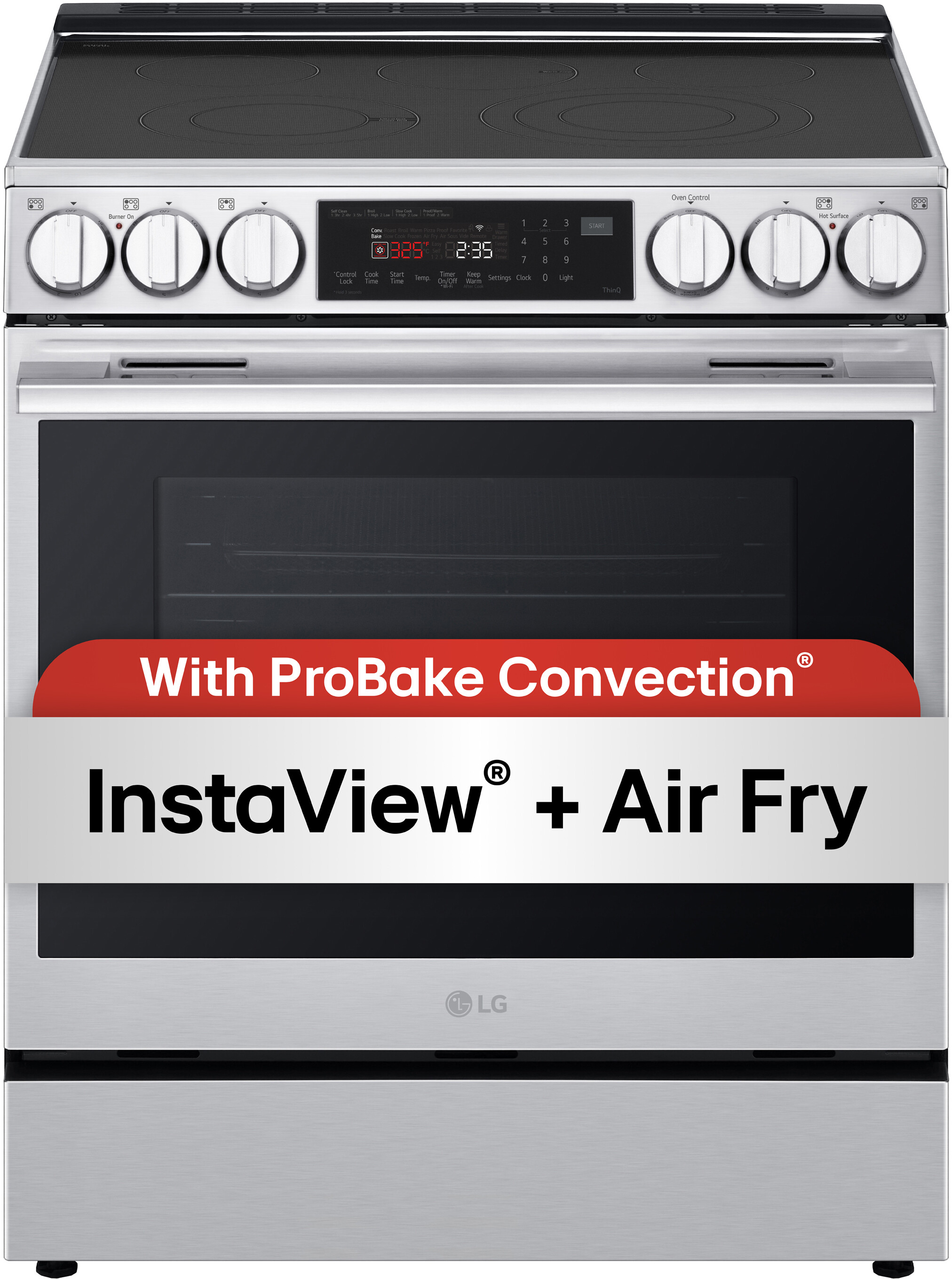 LG 6.3 Cu. Ft. Electric Slide-in Range with ProBake Convection and Air Fry in PrintProof Stainless Steel