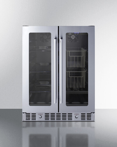 24 Inch 24"" Freestanding/Built In French Door Refrigerator - Summit ALFD24WBVPANTRY