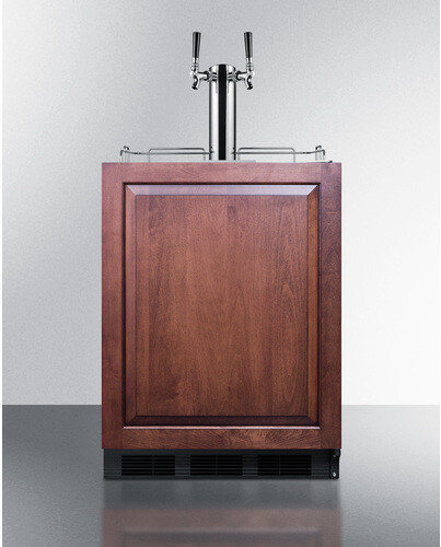 Summit SBC58BLBIADAIFCFTWIN 24 inch Built-in/Freestanding Cold Brew Coffee Kegerator with Dual Tap Kit, ADA Compliant and Automatic Defrost in Panel Ready (Right Hinge)