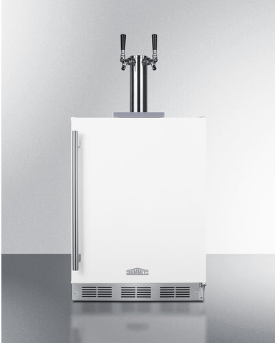 Summit SBC58WHBIADACFTWIN 24" Wide Built-In Cold Brew Coffee Kegerator, Ada Compliant - Stainless Steel Tap Kit, Automatic Defrost, White
