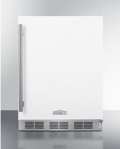 Summit SBC58WHBIADANK 24" Wide Built-In Kegerator, Ada Compliant - Commercial Beer Dispenser, Stainless Steel Kickplate, Automatic Defrost, White