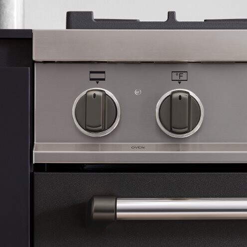 Bertazzoni DSMASDKSB Master Series Dual Fuel Knob Décor Set - 12 Knobs (Black Nickel)