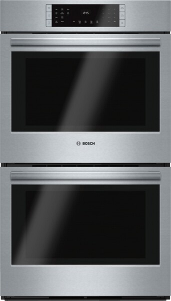Bosch HBL8651UC 30 inch 800 Series Electric Double Wall Oven with 9.2 cu. ft. Total Capacity, 12 Specialized Cooking Modes, Self-Cleaning, Genuine European Convection, and Meat Probe (Stainless Steel)