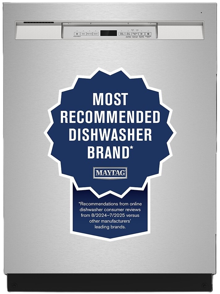 Maytag MDB4949SKZ 24 inch Built-In Full Console Dishwasher with 14 Place Settings, Stainless Steel Tub, PowerBlast Cycle and Dual Power Filtration (Fingerprint Resistant Stainless Steel)