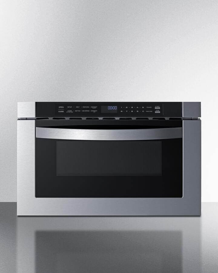 Summit MDR245SS 24 inch Microwave Drawer with 1.2 cu. ft. Capacity, 11 Power Levels, Drawer Light, +30 Second Function, One-Touch Cooking, Child Lock, ADA Compliant, in Stainless Steel