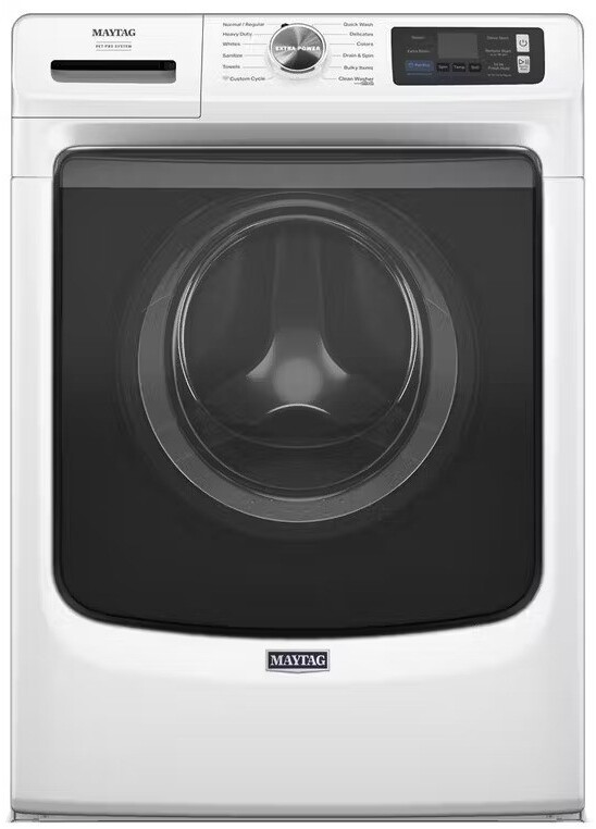 Maytag MFW7020RW 27 inch Smart Pet Pro Front Load Washer with 5 cu. ft. Capacity, Pet Pro Option, Steam Option, Extra Power, Sanitize Cycle (White)