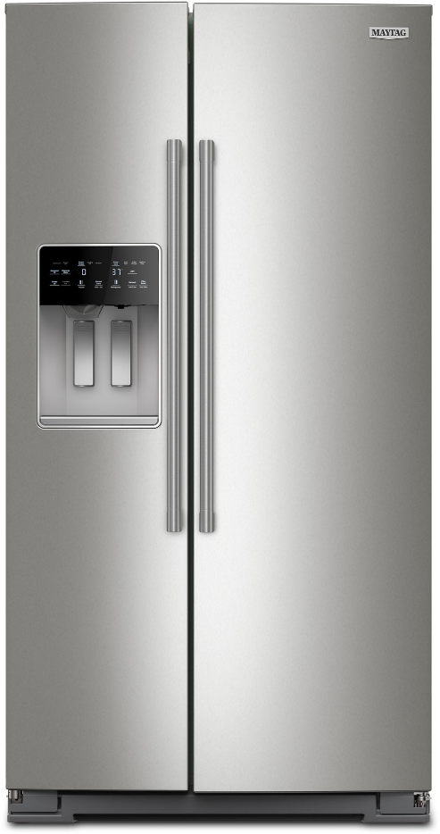 Maytag 20.55 Cu Ft, Counter Depth Side-By-Side Refrigerator, Exterior Ice And Water Dispenser In Fingerprint-Resistant Stainless Finish