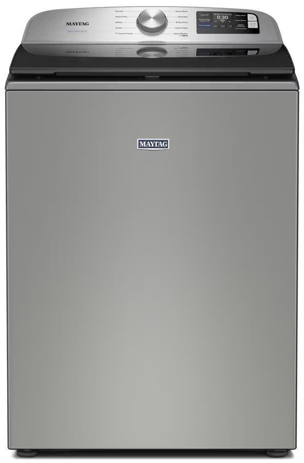 Maytag MTW6205RR 28 inch Smart Top Load Washer with 5.2 cu. ft. Capacity, Extra Power Option, Deep Fill Option and Power Agitator (Classic Silver)