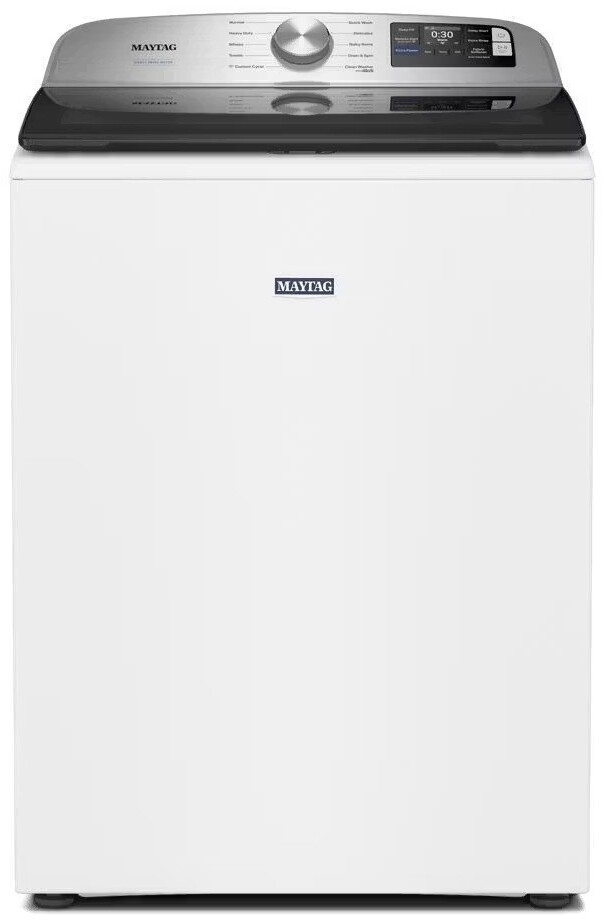 Maytag MTW6205RW 28 inch Smart Top Load Washer with 5.2 cu. ft. Capacity, Extra Power Option, Deep Fill Option and Power Agitator (White)