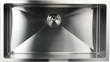 32In. Large Rectangle Single Bowl Undermount Small Radius Corners Stainless Steel Kitchen Sink