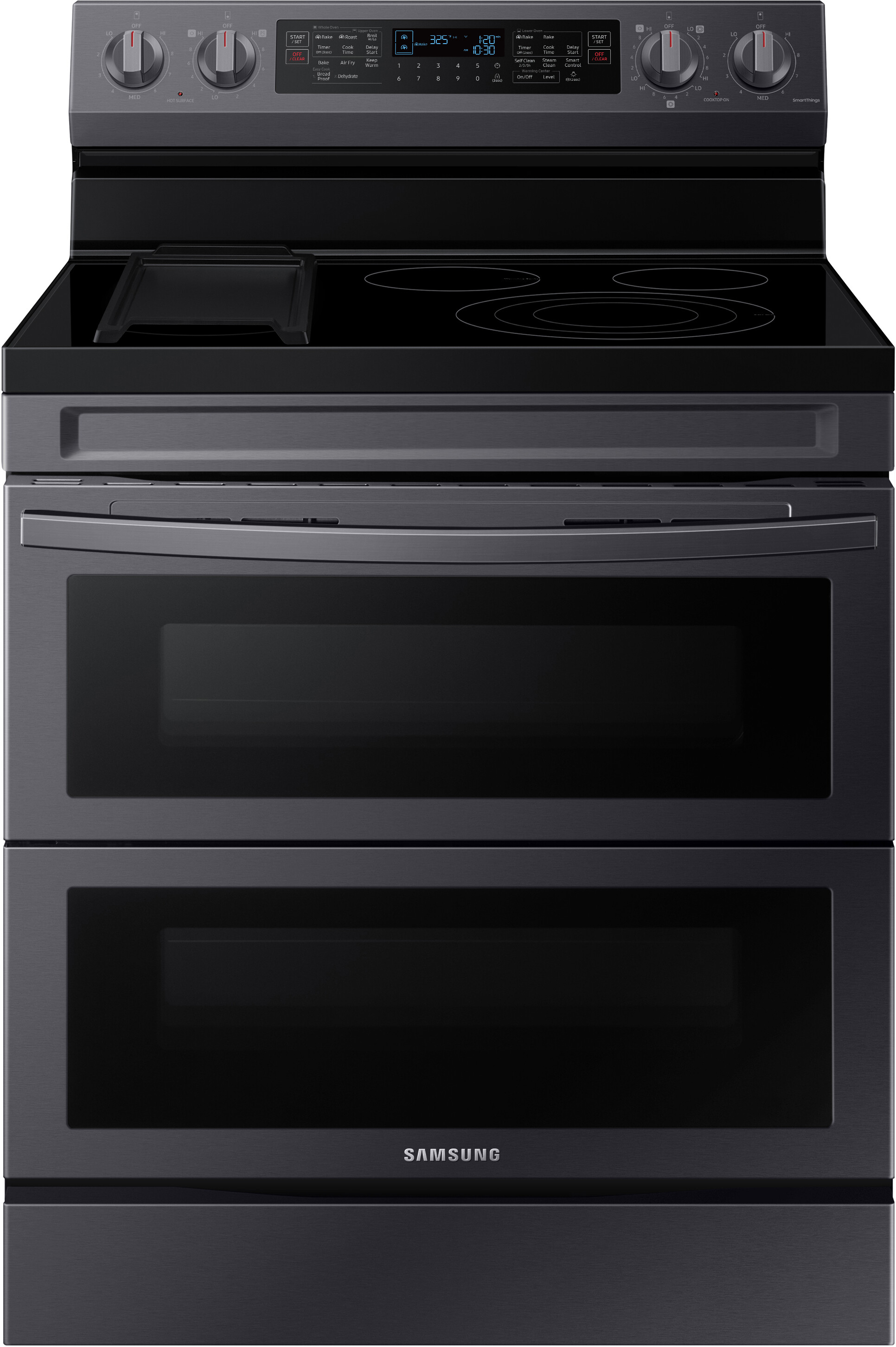 Samsung NE63A6751SG 30 inch Smart Freestanding Electric Range with 5 Elements, 6.3 cu. ft. Capacity, No Preheat Air Fry, Griddle and Flex Duo Oven (Fingerprint Resistant Black Stainless Steel)