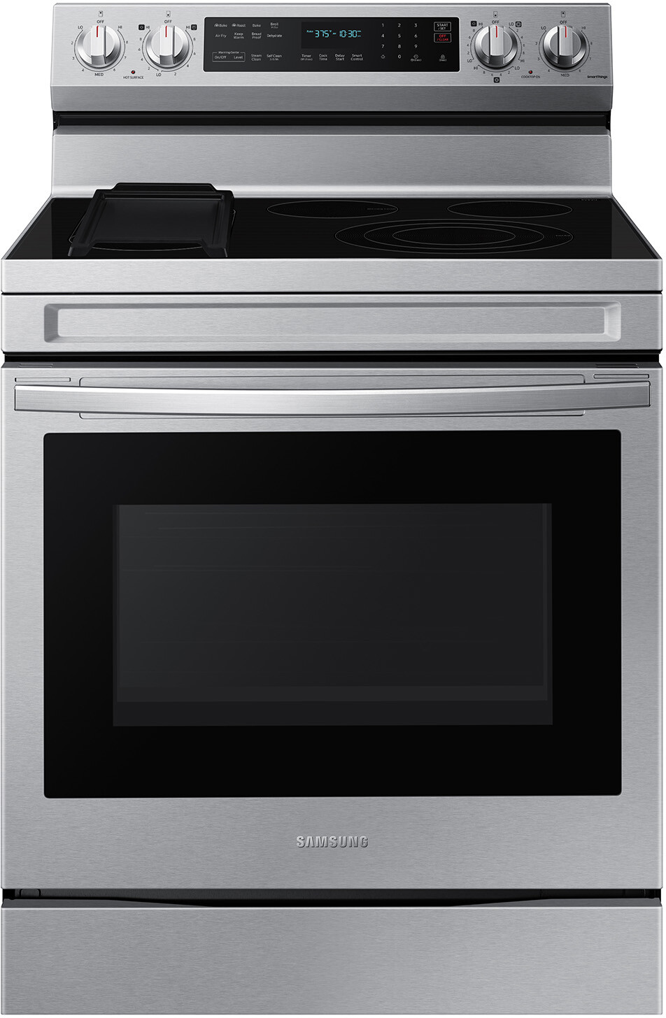 Samsung NE63D6711SR 30 inch Smart Freestanding Electric Range with 5 Elements, 6.3 cu. ft. Capacity, Air Fry, Slim Control Panel, Griddle, in Stainless Steel