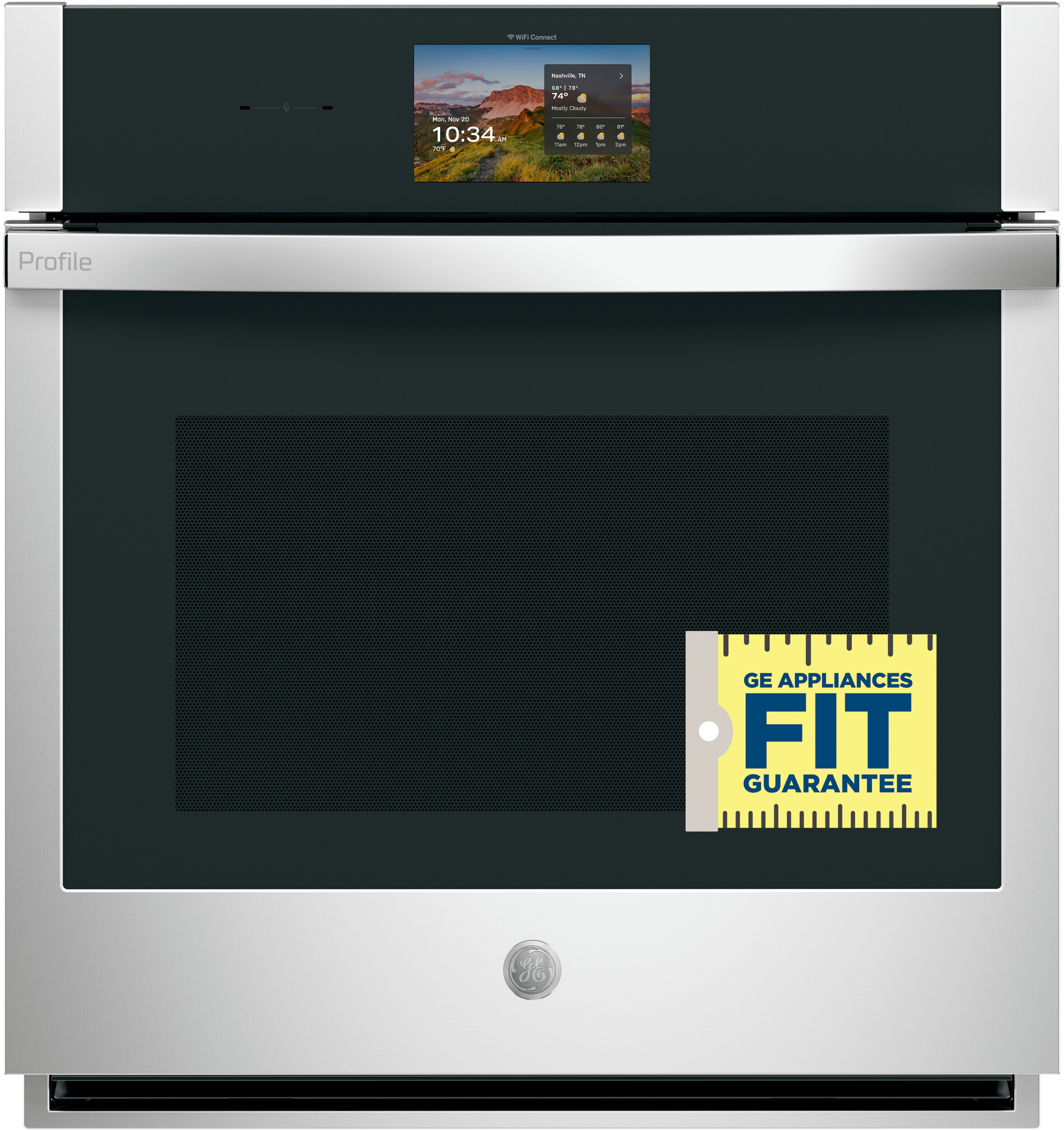 GE Profile™ 27" Smart Built-In Convection Single Wall Oven in Stainless Steel size 28 7/8 H x 26 3/4 W x 26 5/8 D | PKS7000SZSS