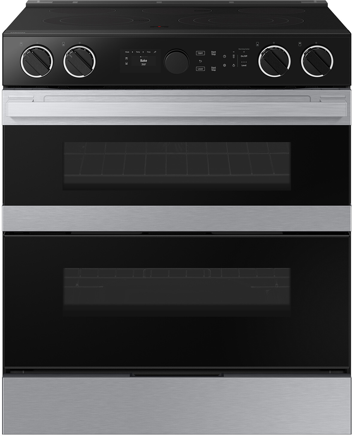 Samsung - Bespoke 6.3 Cu. Ft. Slide-In Electric Convection Range with Flex Duo Convertible Double Oven Technology