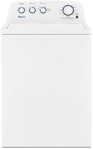 Amana NTW4519JW Large Capacity Top Load Washer With High-Efficiency Agitator - 27.5" W x 44.0" H x 27.0" D, Stainless Steel Wash Basket, Automatic