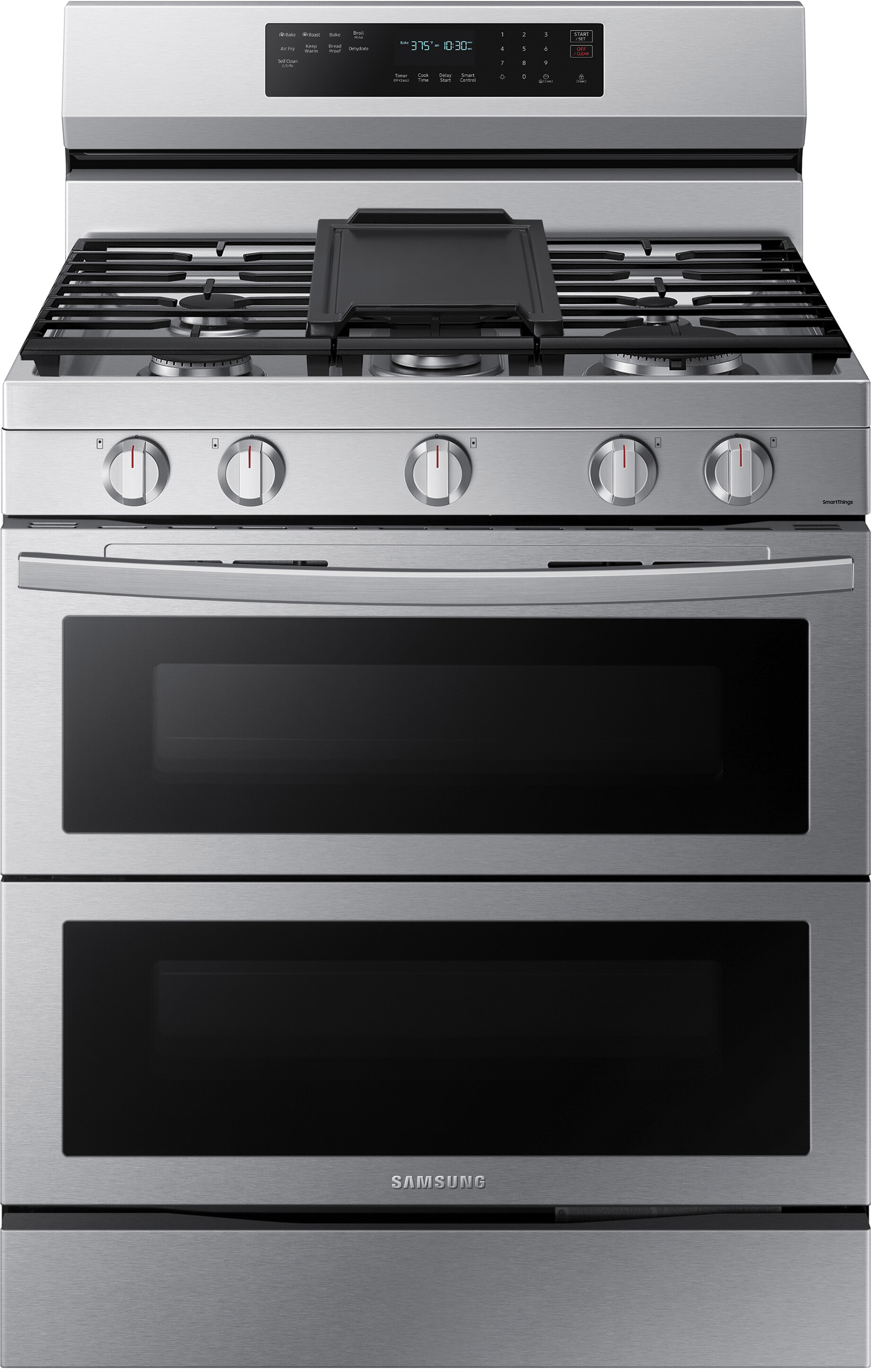 Samsung NX60A6751SS 30 inch Smart Freestanding Gas Range with 5 Burners, 6 cu. ft. Oven Capacity, Air Fry, Flex Duo and Convection+ (Stainless Steel)