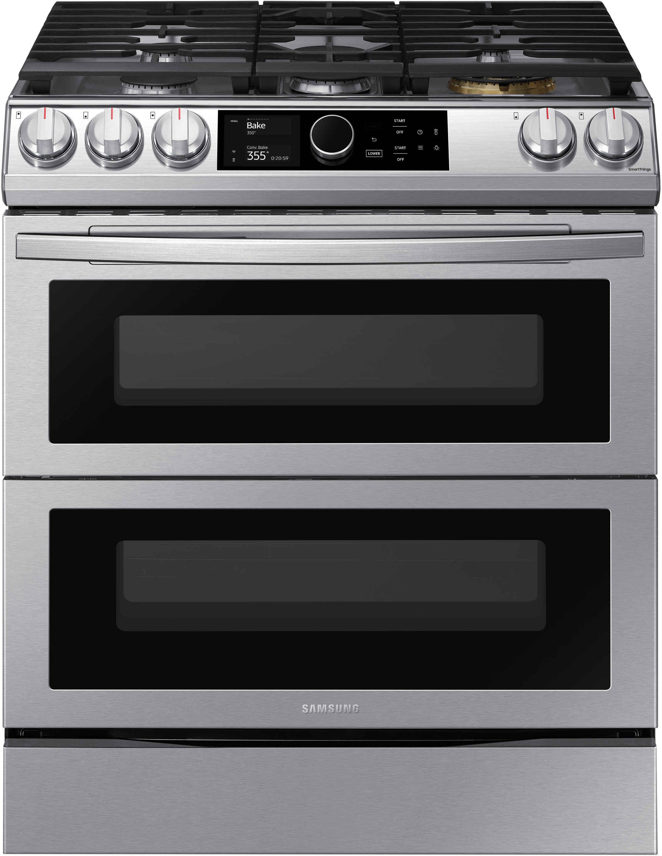 30"" Slide-In Dual Fuel Natural Gas Range - Samsung NY63T8751SS