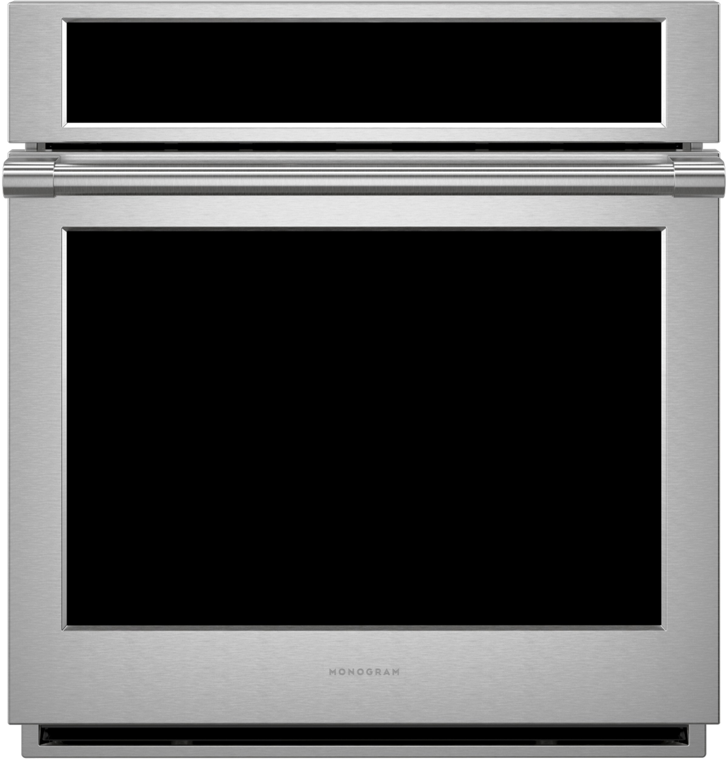 Monogram ZKS90DPSZSS 27" Statement Single Wall Oven with True European Convection, 7" LCD Display, and Smart Cooking Features