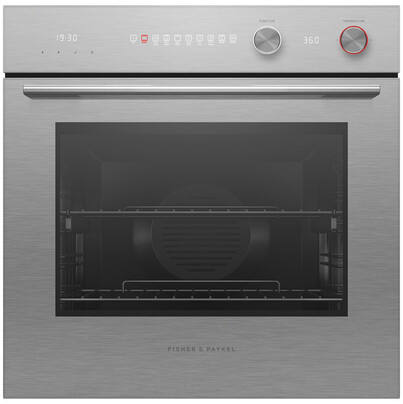 Fisher & Paykel OB24SACGX5 24" Series 5 Contemporary Oven - Brushed Silver Glass Finish, 9 Versatile Functions, Unisex