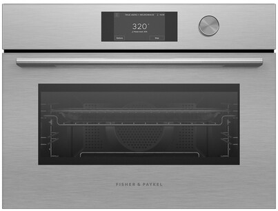 Fisher & Paykel OM24NCTDX5 24" Series 7 Compact Convection-Speed Oven - Brushed Silver Glass, Microwave & Convection Cooking