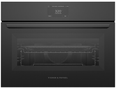 Fisher & Paykel OM24NMTB5 24" Series 7 Minimal Compact Convection-Speed Oven - Black Glass Finish, Compact Design, Convection and Microwave Cooking