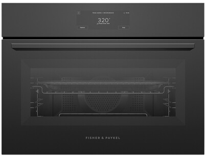 Fisher & Paykel OM24NMUB5 24" Series 9 Minimal Compact Convection-Speed Oven - Black Glass Finish, Compact Design, Convection Cooking