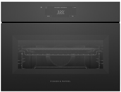 Fisher & Paykel OM24NMUNB5 24" Series 11 Minimal Compact Convection-Speed Oven - Black Glass Finish, Compact Design, Convection Cooking